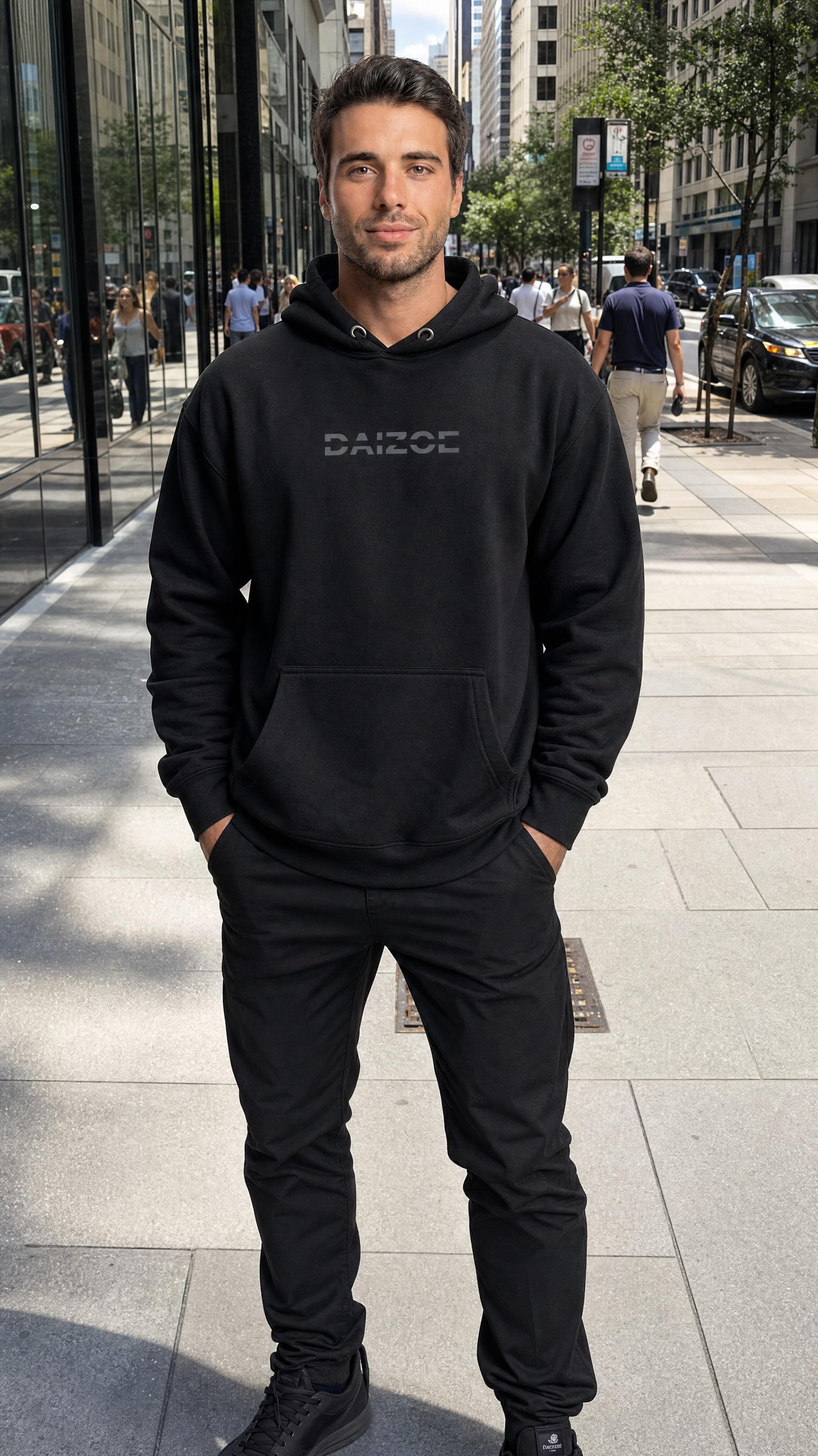 DaiZoe Unisex Signature Street Hoodie (black / white)