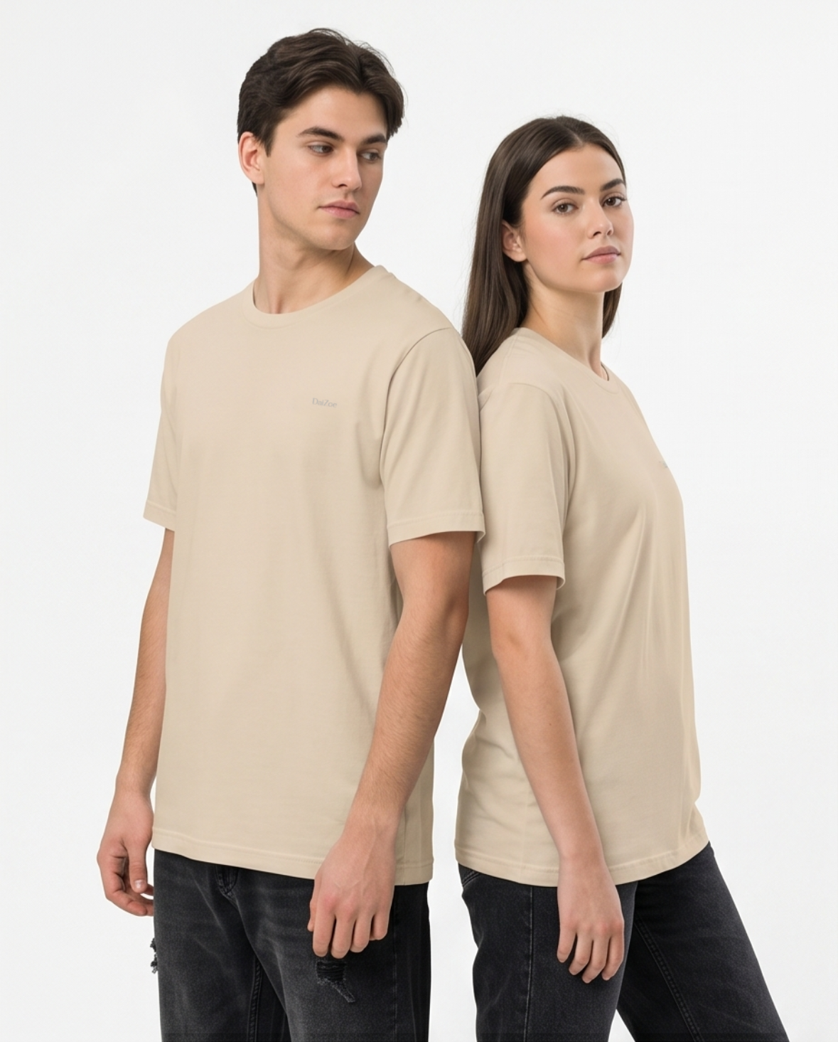 DaiZoe Unisex Pastel T-shirt with Minimalist Embroidery