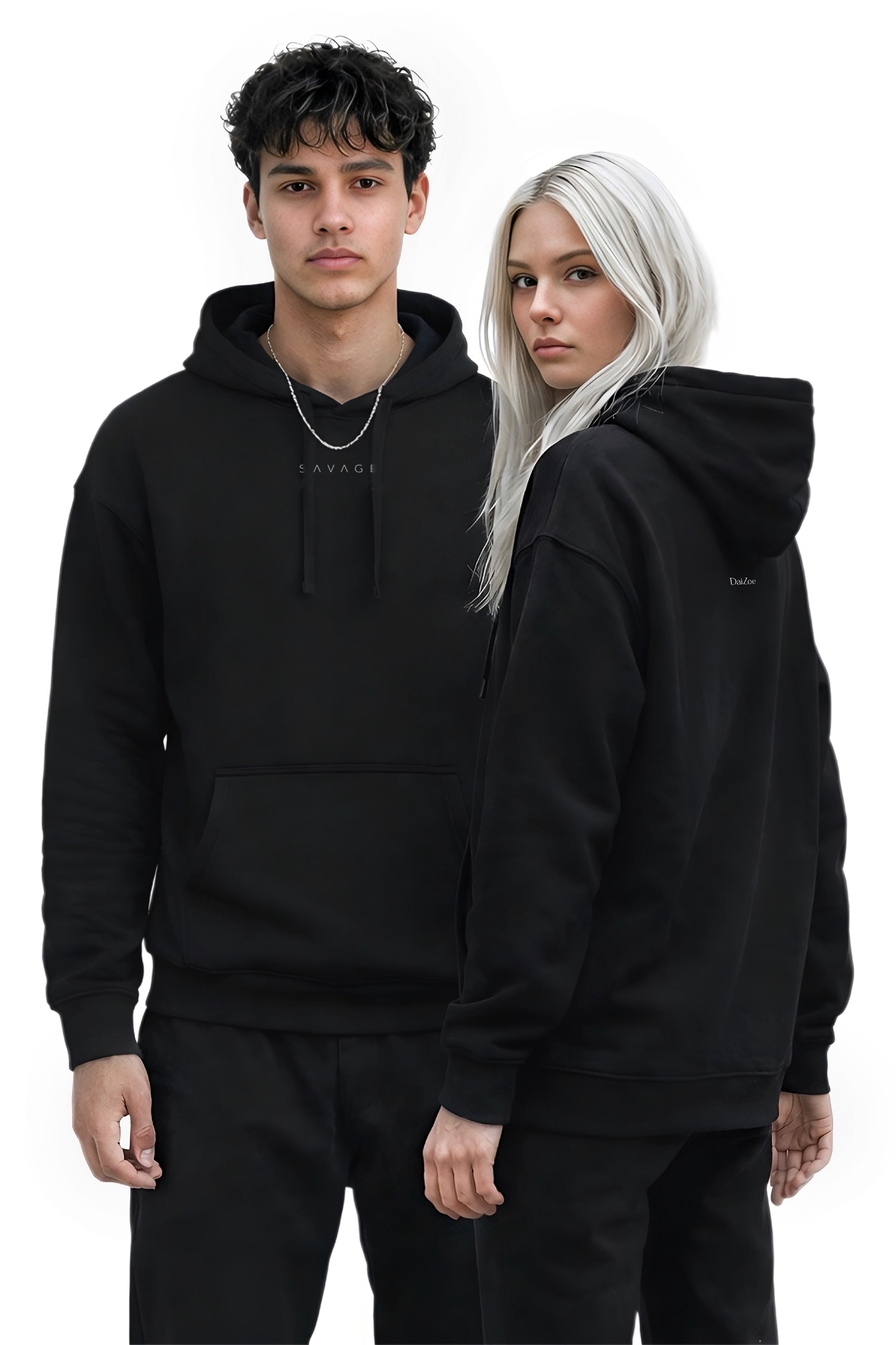 Unisex Organic Relaxed Hoodie - S A V A G E (black)
