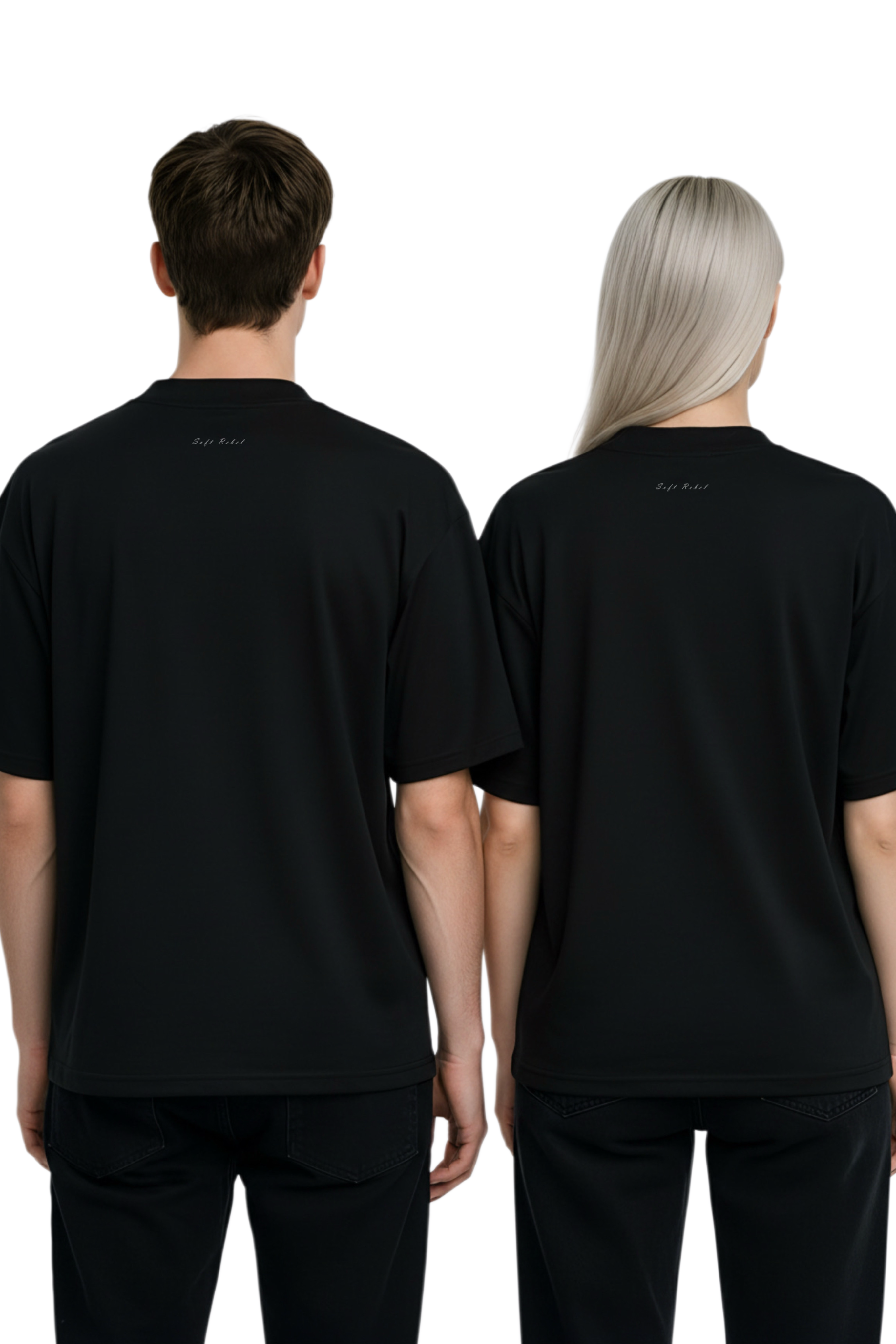 Organic Oversized High Neck T-shirt - Soft Rebel / "Quiet doesn't mean Small" (white / black)