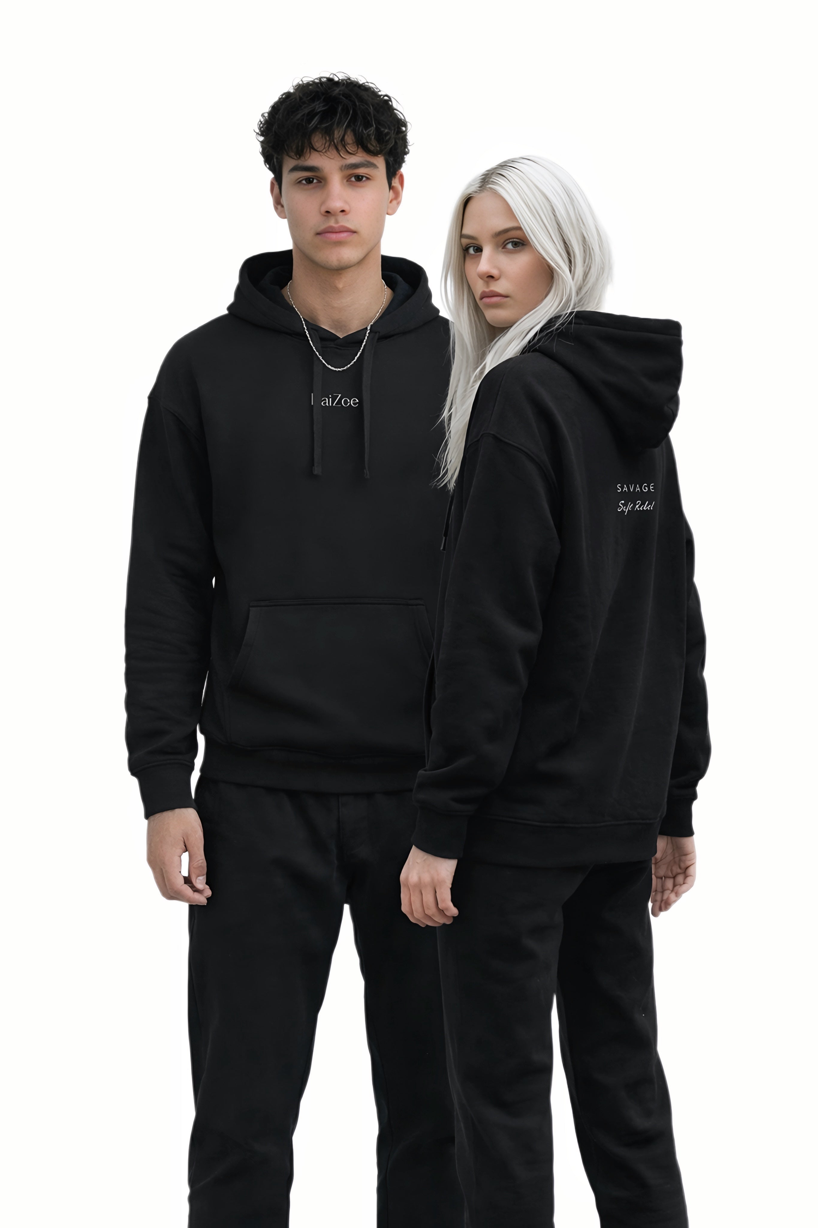 Unisex Organic Relaxed Hoodie - DaiZoe (black)