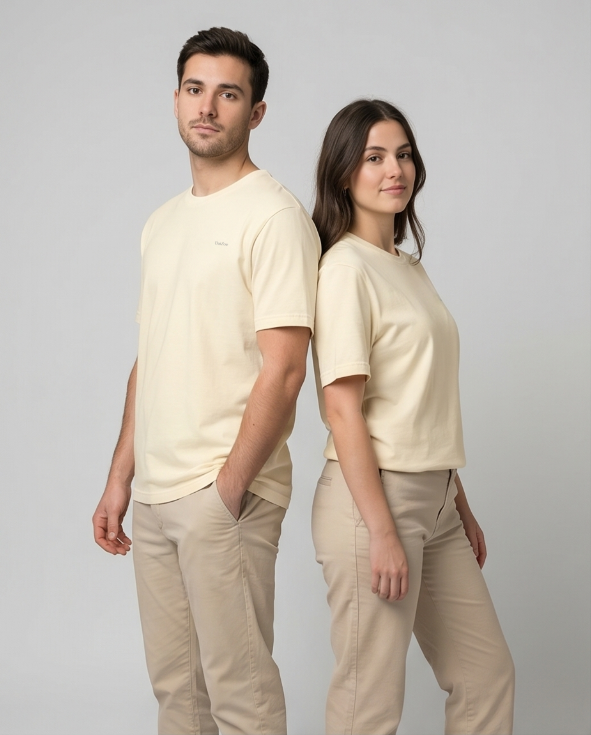 DaiZoe Unisex Pastel T-shirt with Minimalist Embroidery