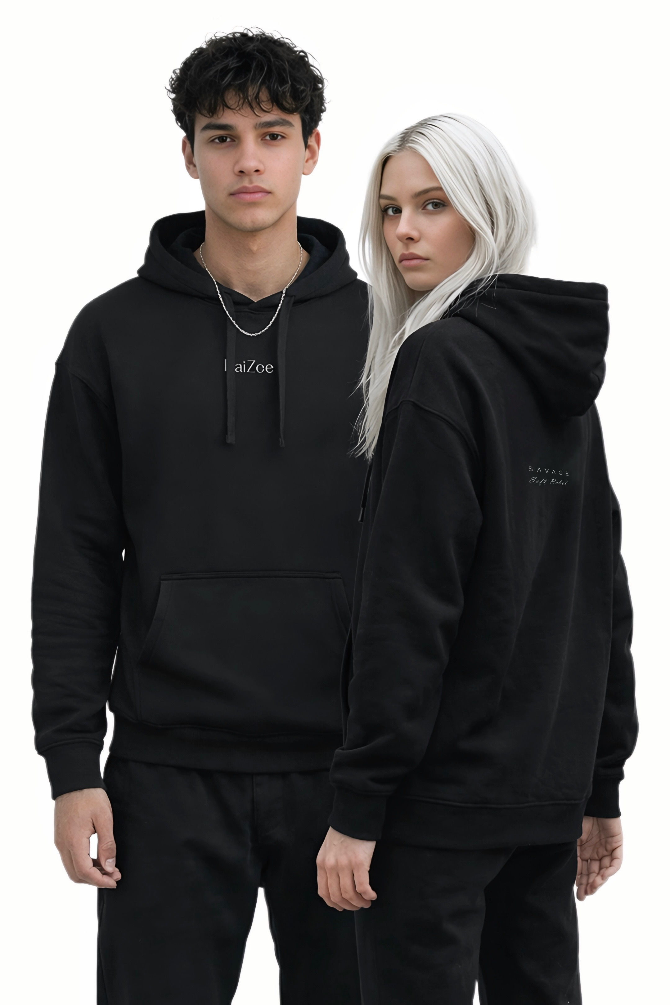 Unisex Organic Relaxed Hoodie - DaiZoe (black)