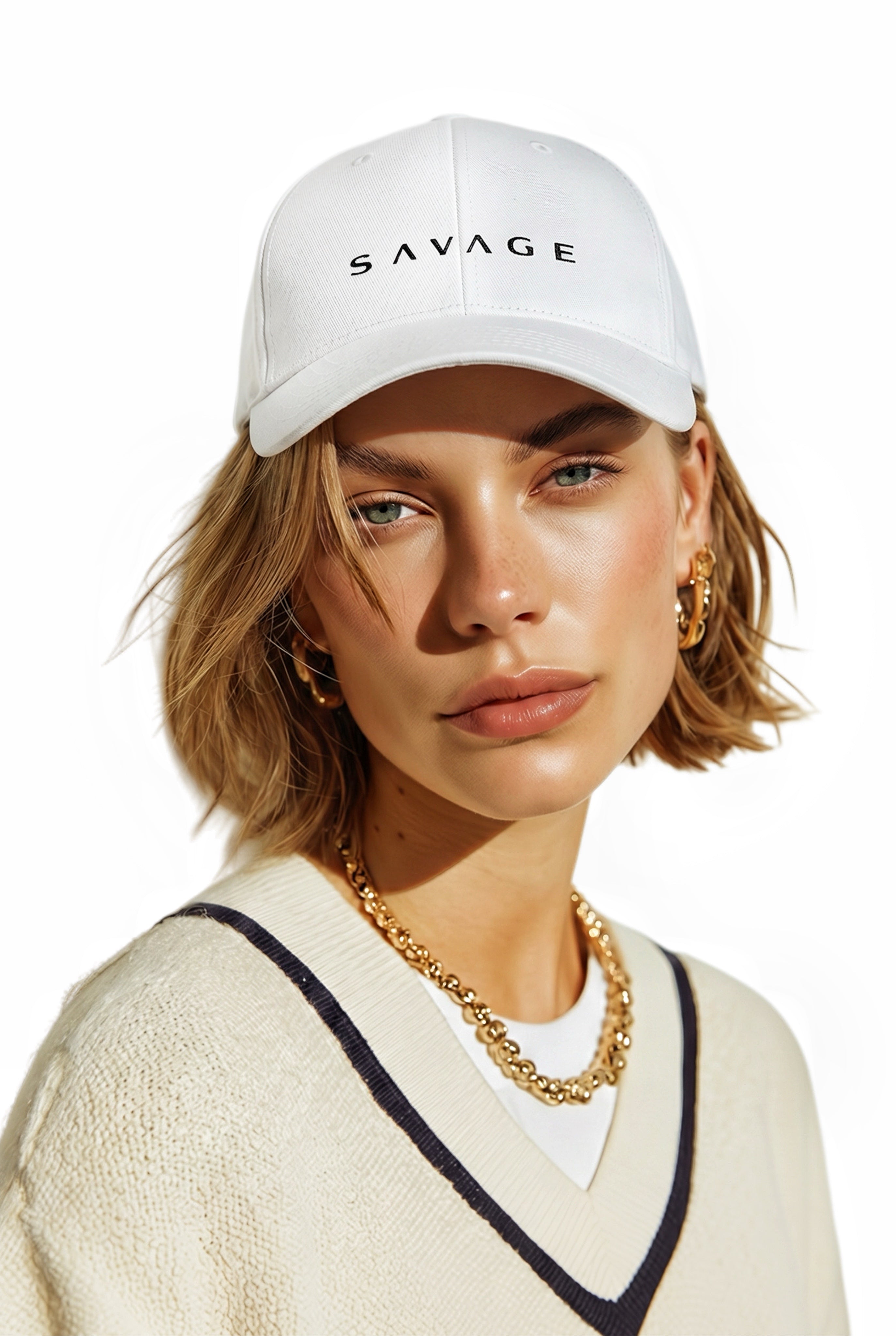 Unisex Closeback Flexifit Cap - SAVAGE (white)