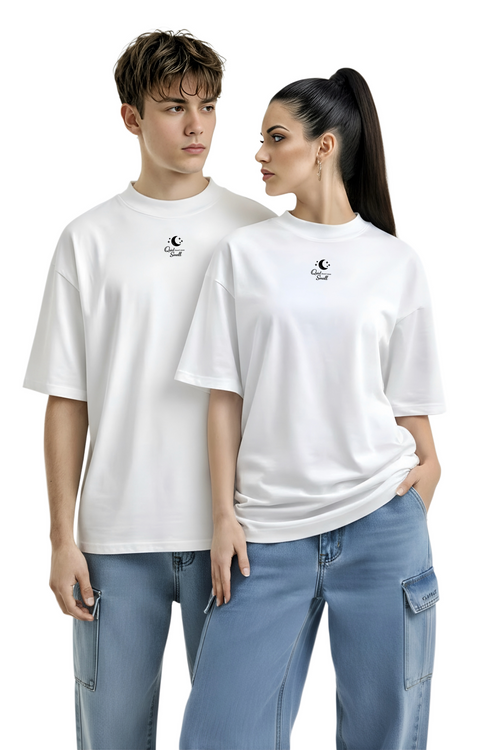 Organic Oversized High Neck T-shirt - Soft Rebel / "Quiet doesn't mean Small" (white / black)
