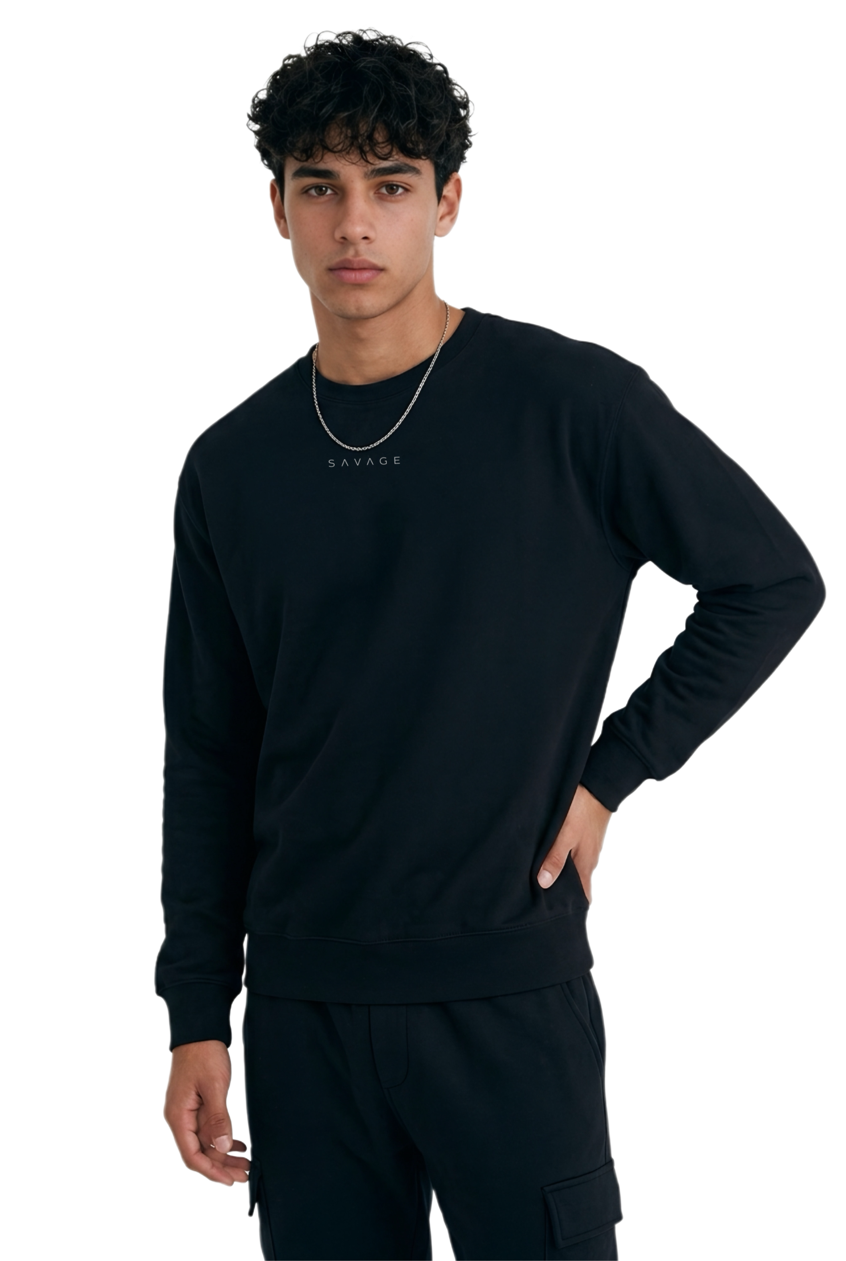 Men's Premium Sweatshirt - SAVAGE (black / white)