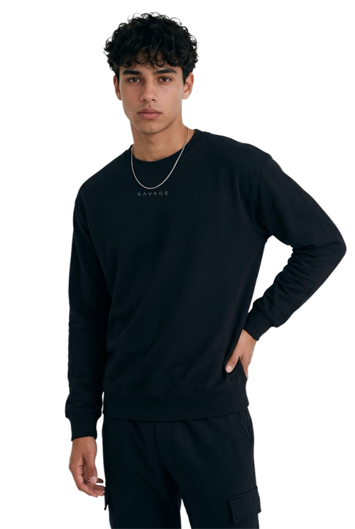 Men's Premium Sweatshirt - SAVAGE (black / white)