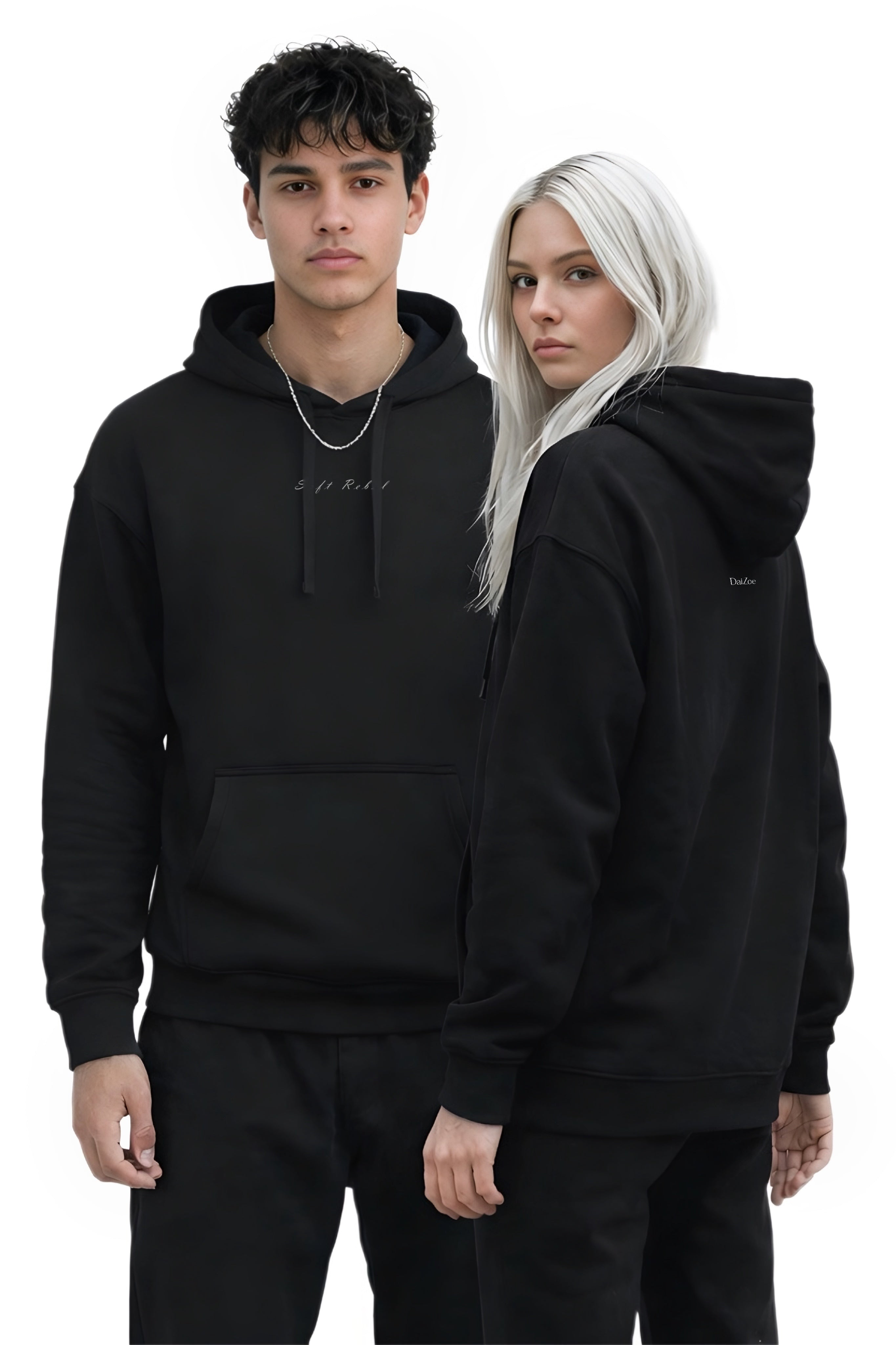 Unisex Organic Relaxed Hoodie - Soft Rebel (black)