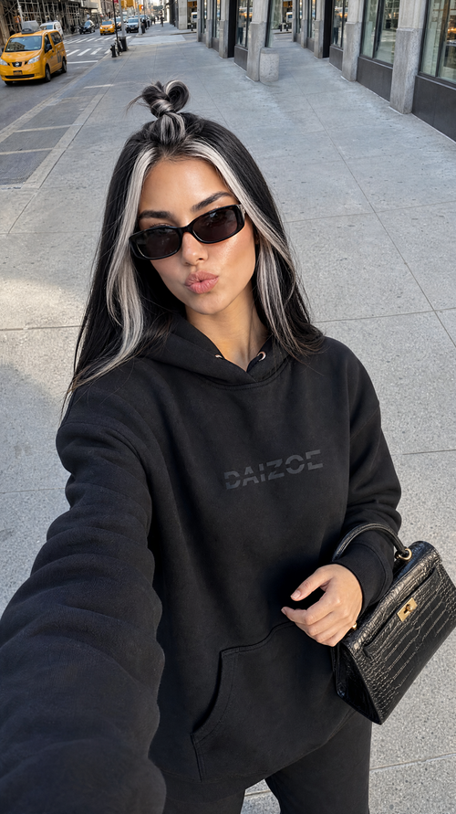 DaiZoe Unisex Signature Street Hoodie (black / white)