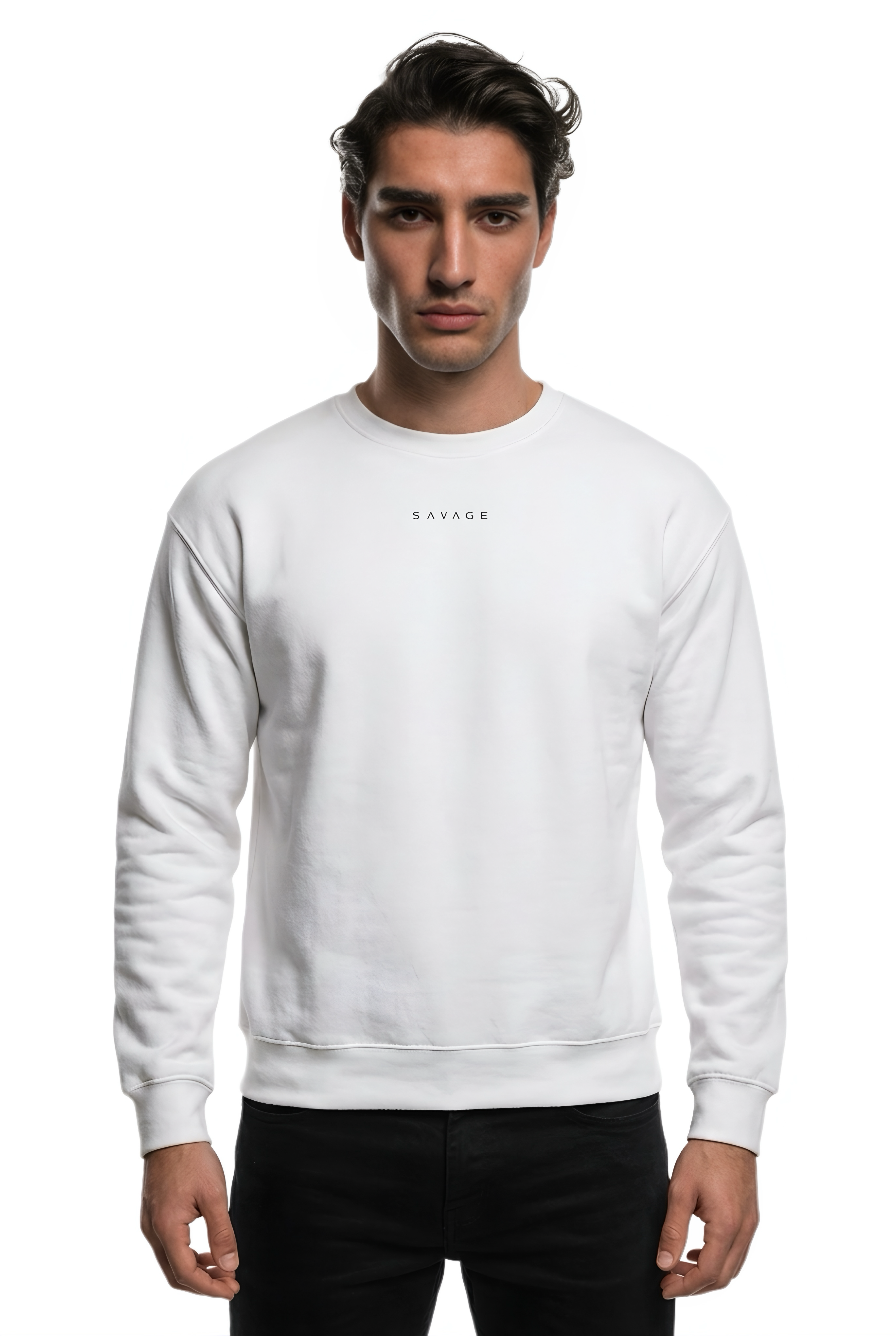 Men's Premium Sweatshirt - SAVAGE (black / white)